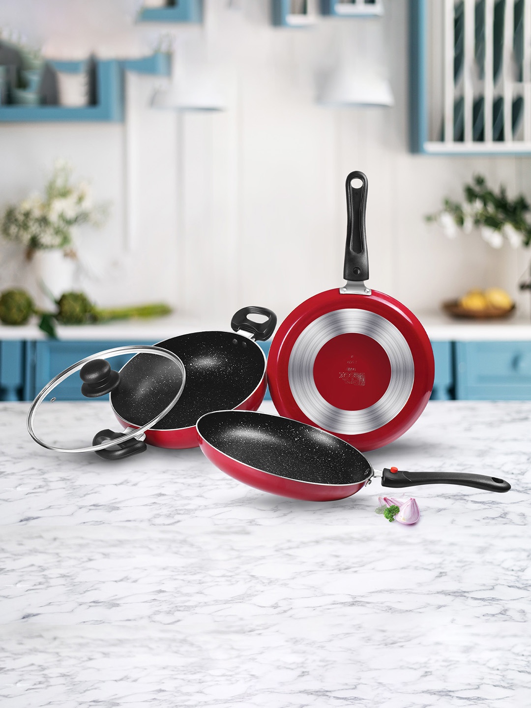 Milton Pro Cook Kitchen Pride Set of 3 Non-Induction Dishwasher Safe Flame Safe Non-Stick