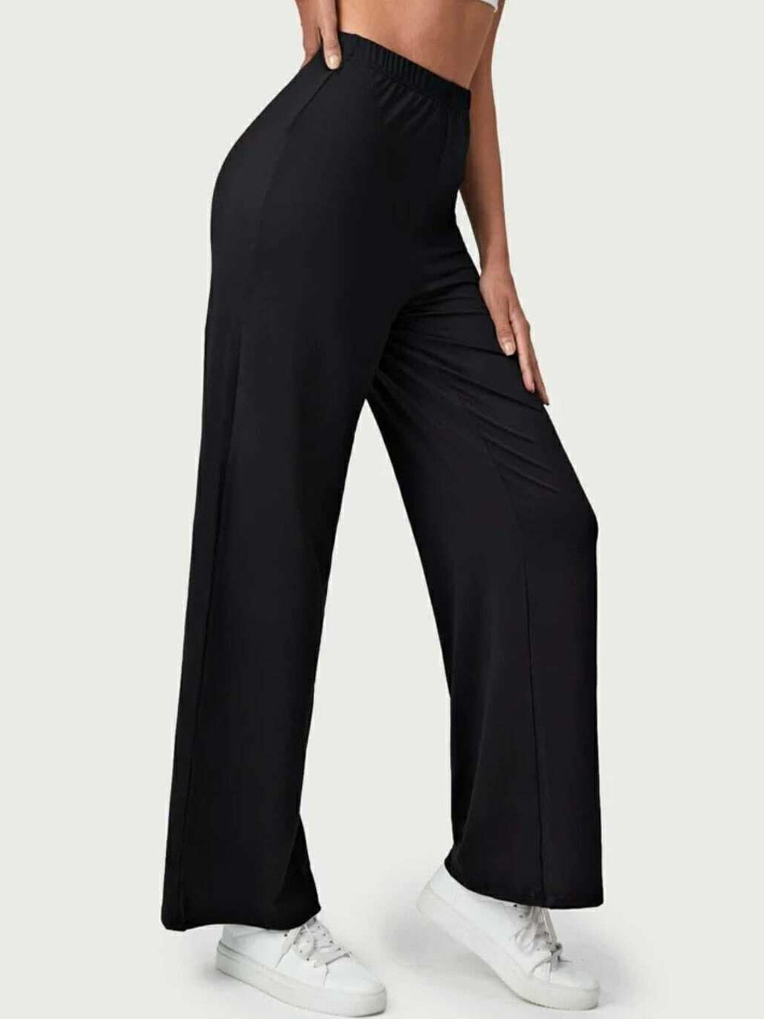 

Next One Women Smart Loose Fit High-Rise Bootcut Trousers, Black