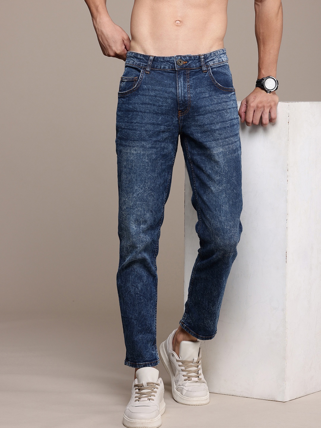 

Roadster Men Slim Fit Stretchable Jeans, Navy blue