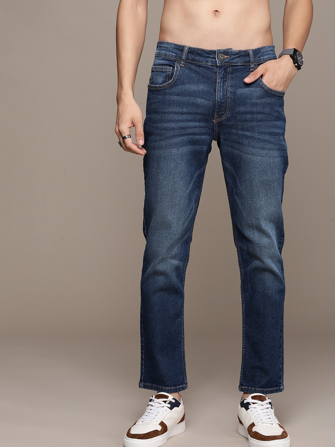 

Roadster Men Slim Fit Stretchable Jeans, Navy blue