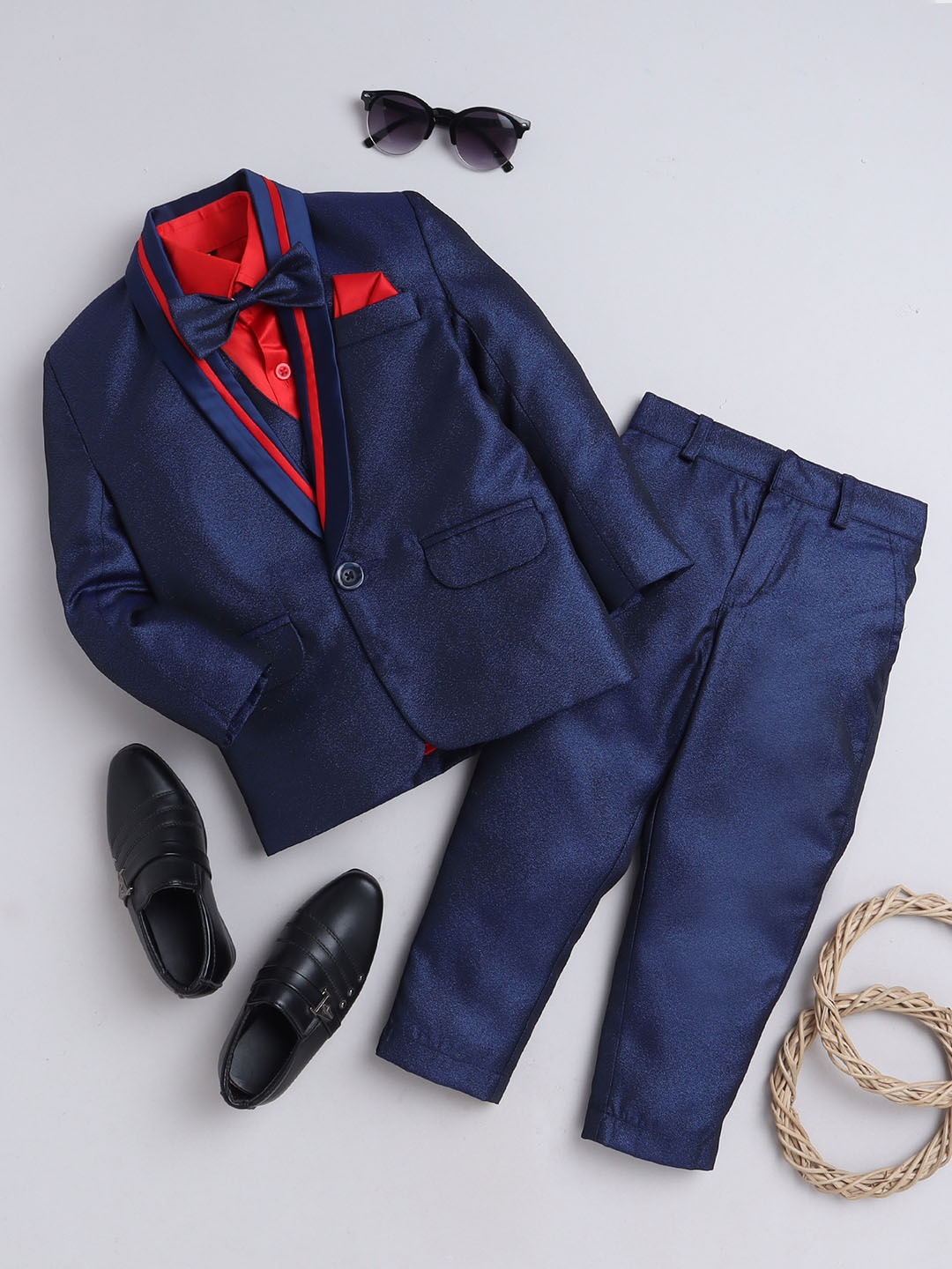 

BAESD Infant Boys 4-Piece Party Suits, Navy blue