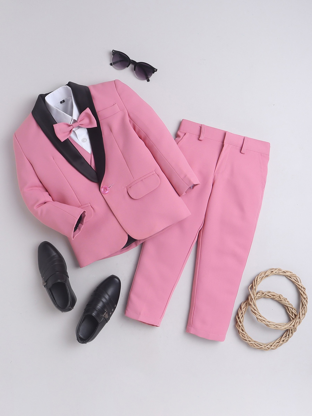 

BAESD Infant Boys 4-Piece Silk Cotton Party Suits, Pink