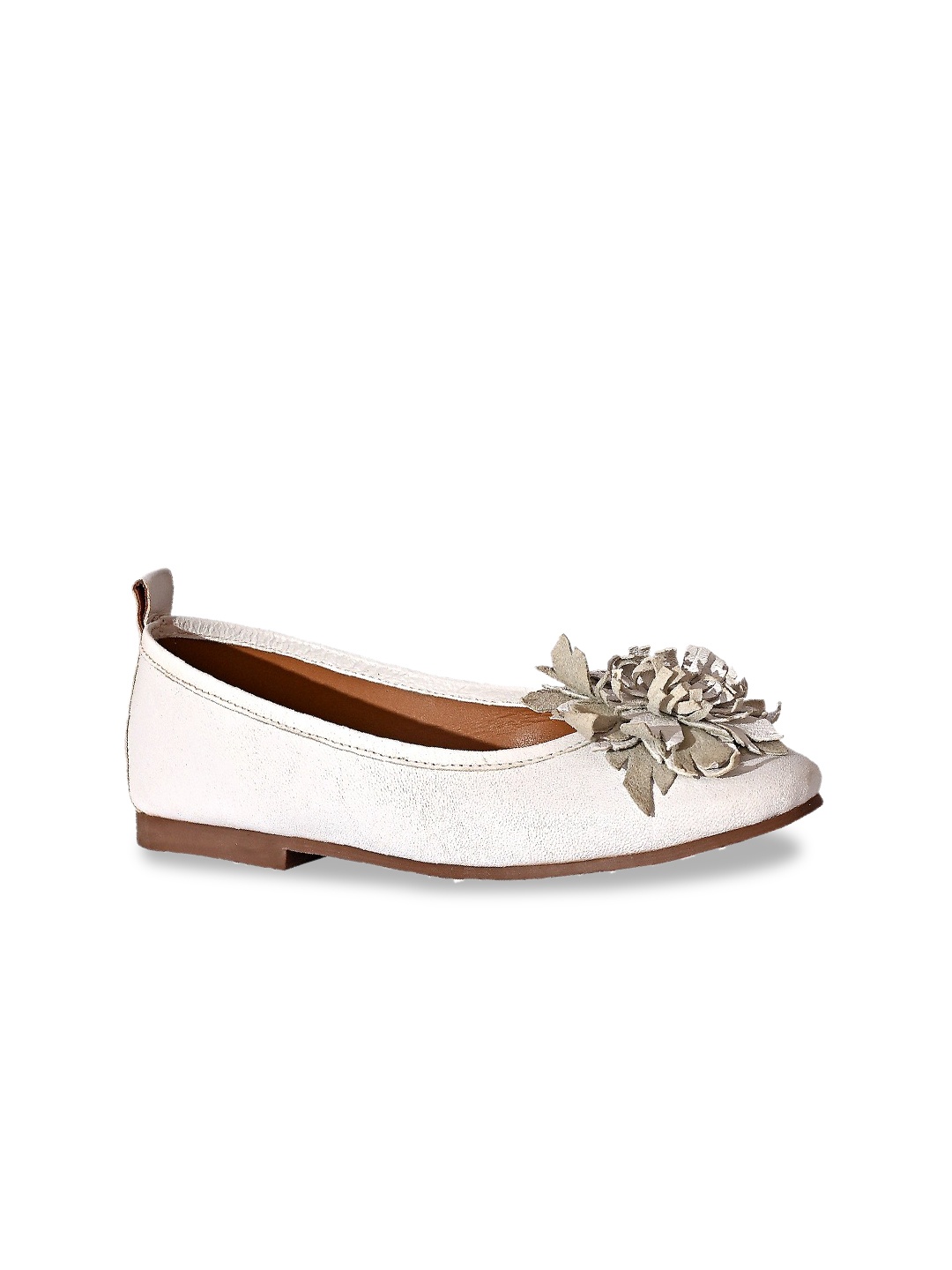 

Eske Embellished Leather Ballerinas, White