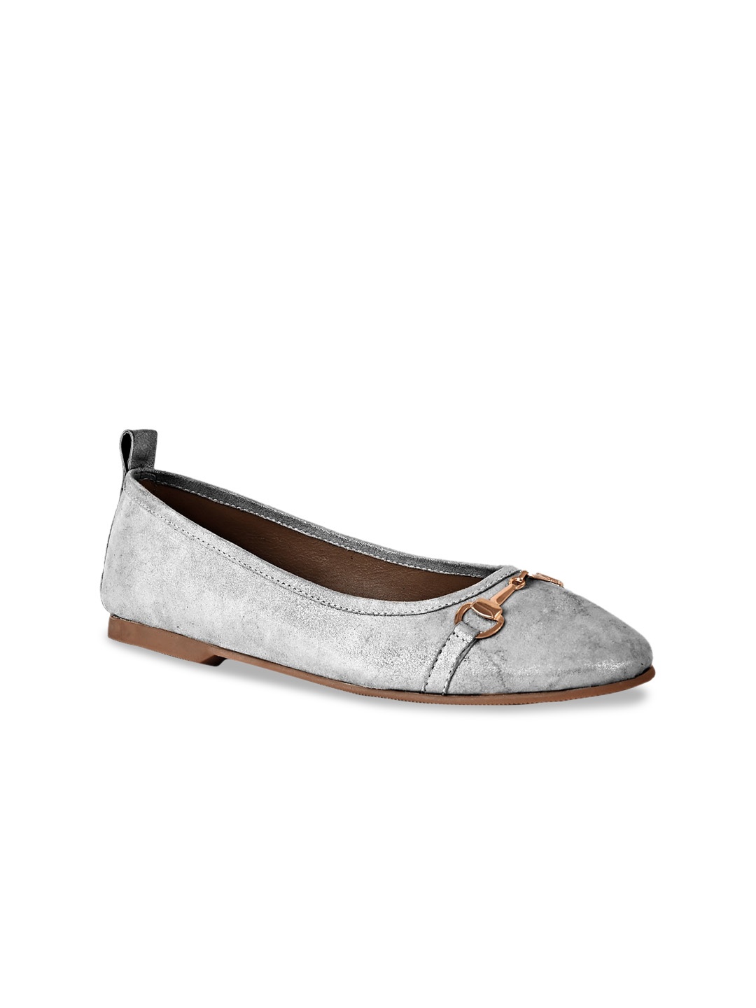 

Eske Buckle Detailed Ballerinas, Silver