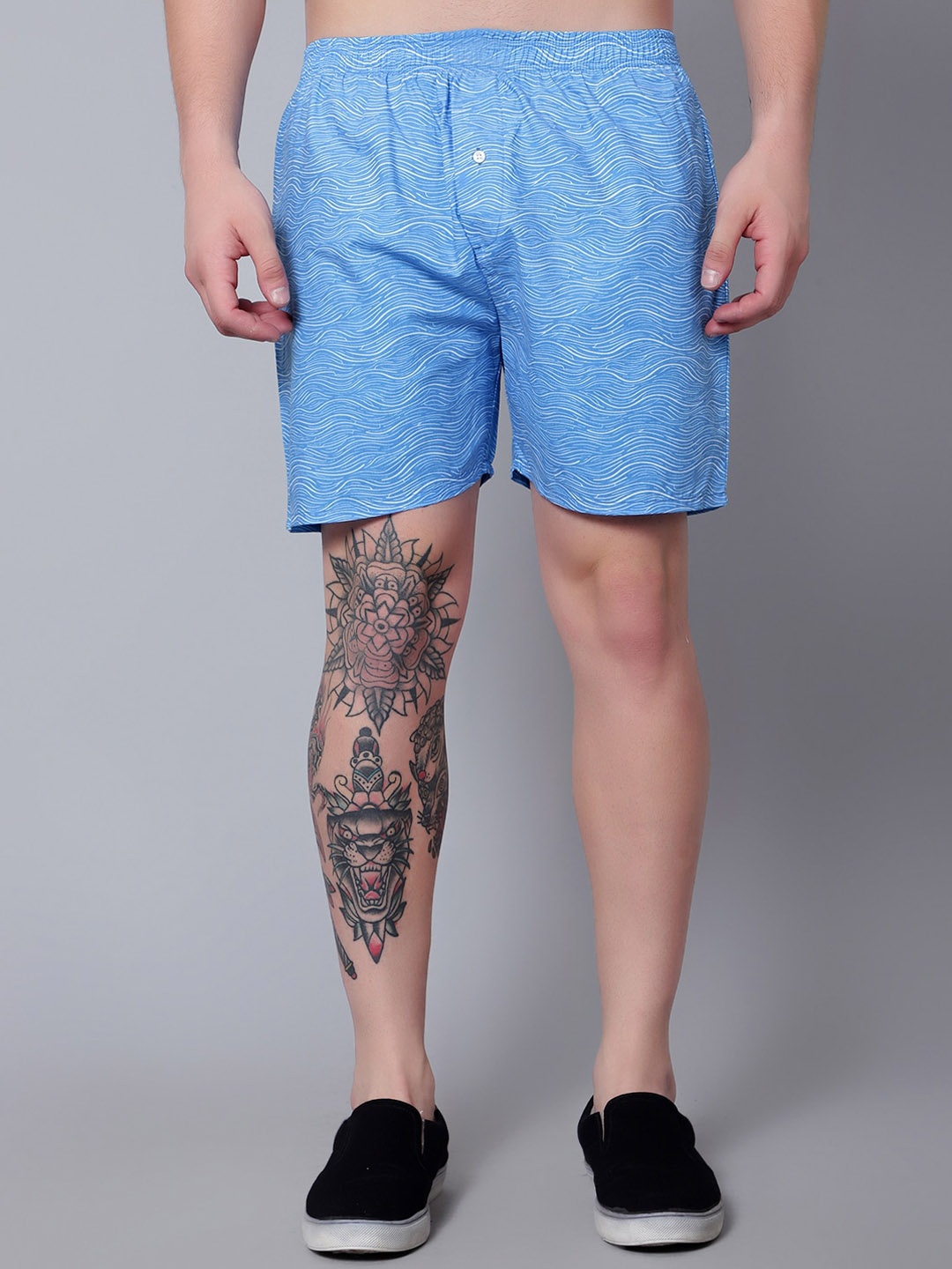 

Zombom Men Printed Pure Cotton Boxers BOXER_2308_BLUE_S
