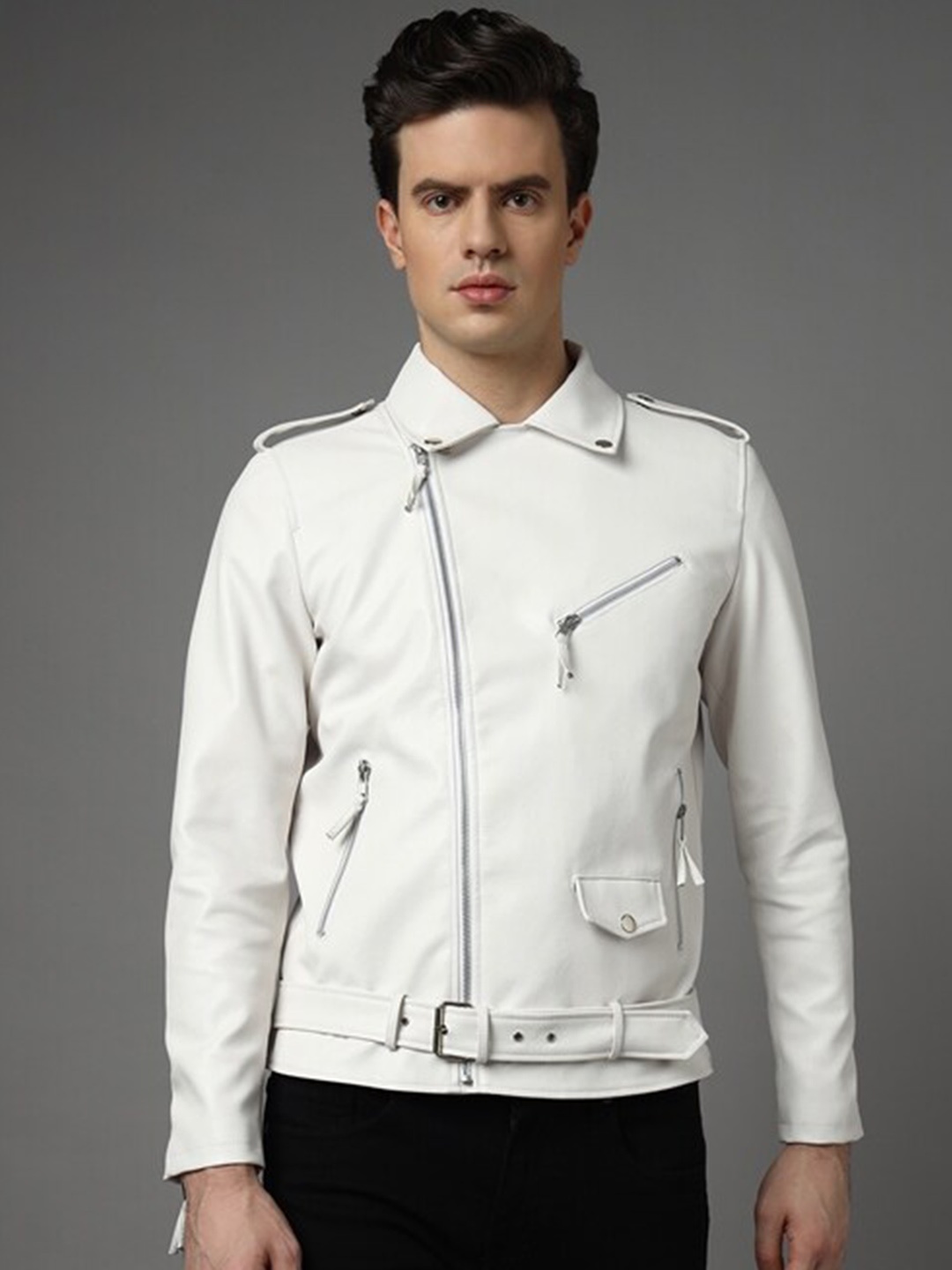 

GRIFFIN Lightweight Biker Jacket, White