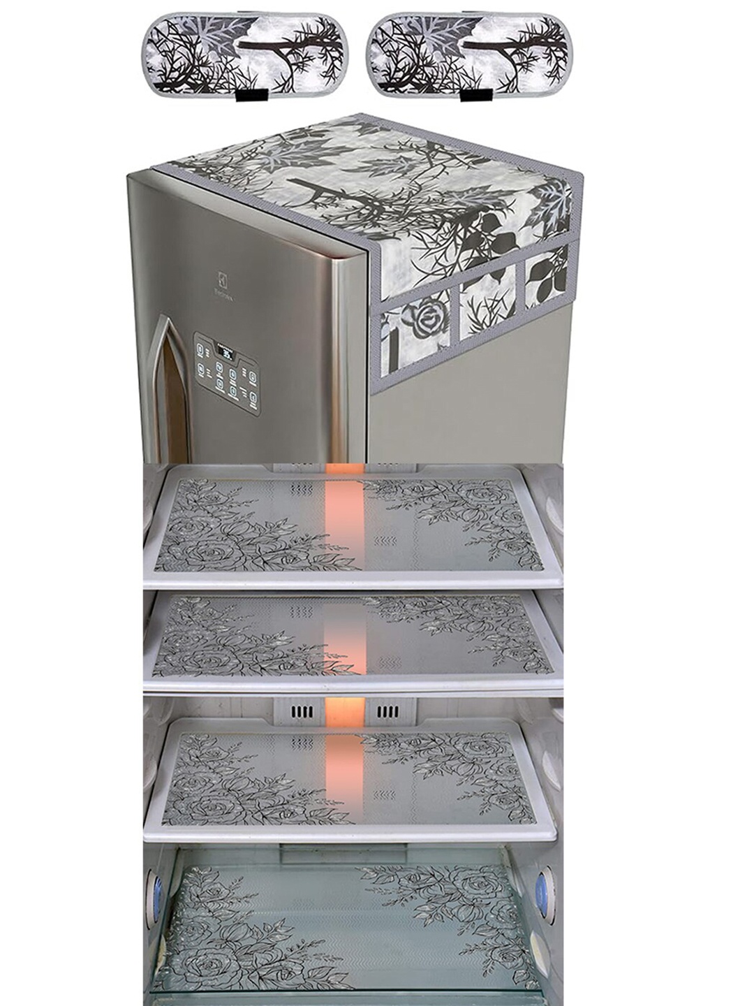 

Dakshya Industries Black & Transparent 6 Pieces Printed Fridge Appliance Covers