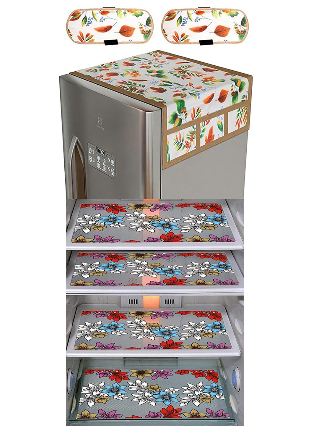 

Dakshya Industries Green & Blue 6 Pieces Printed Refrigerator Appliance Covers
