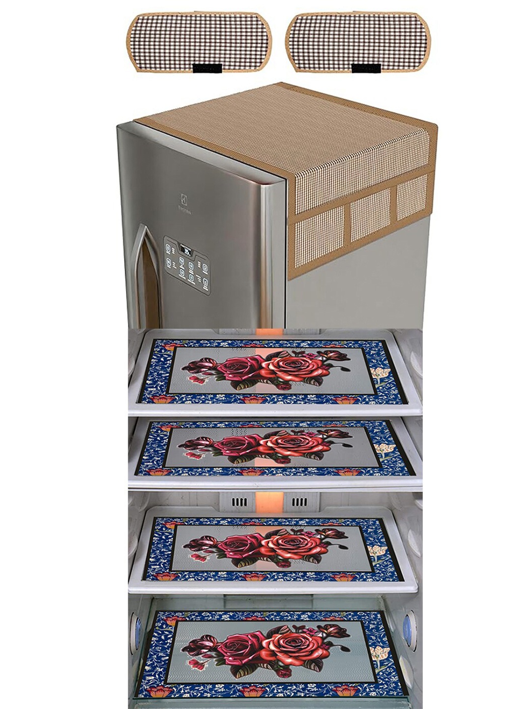 

Dakshya Industries Brown & Blue 6 Pieces Printed Refrigerator Appliance Covers