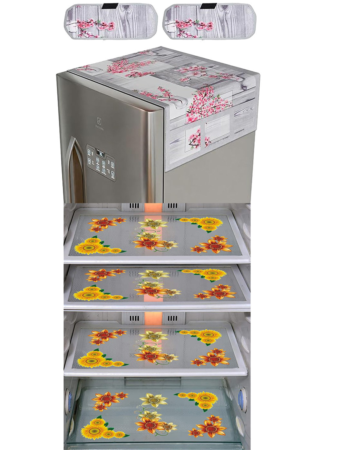 

Dakshya Industries 7 Pieces Yellow & Grey Printed Refrigerator Appliance Covers