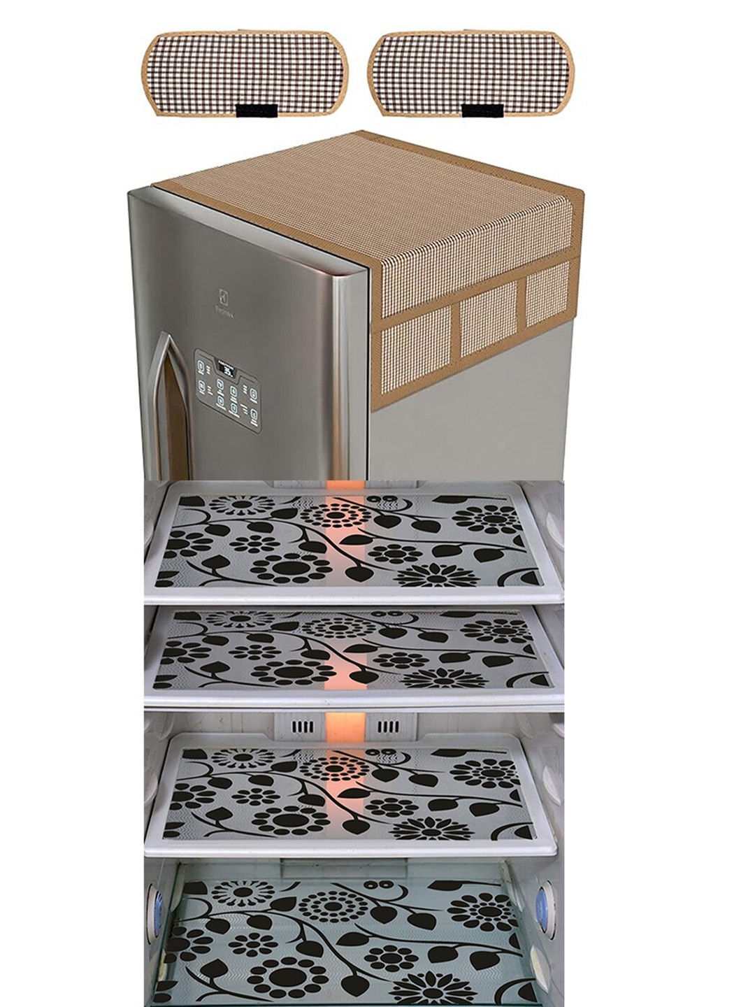 

Dakshya Industries 7 Pieces Transparent & Brown Printed Refrigerator Appliance Covers