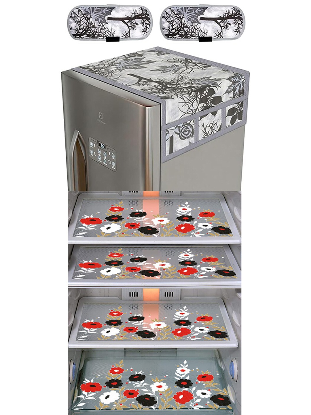 

Dakshya Industries 7 Pieces Beige & Black Printed Refrigerator Appliance Covers