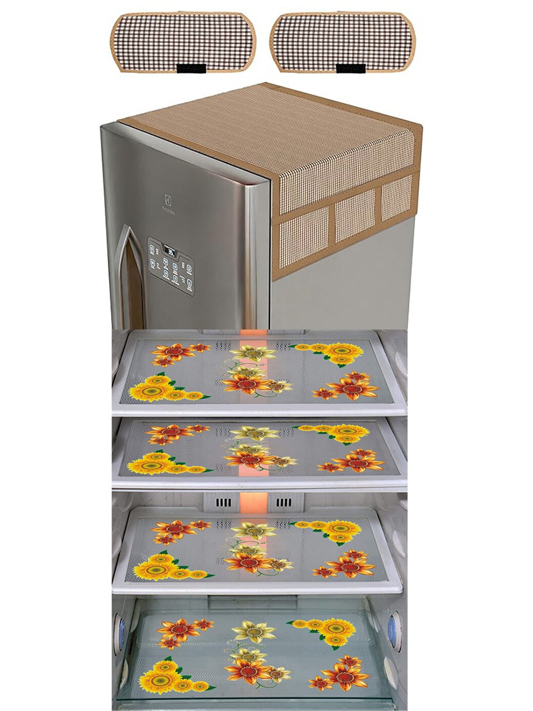 

Dakshya Industries Yellow & Brown 6 Pieces Printed Refrigerator Appliance Covers