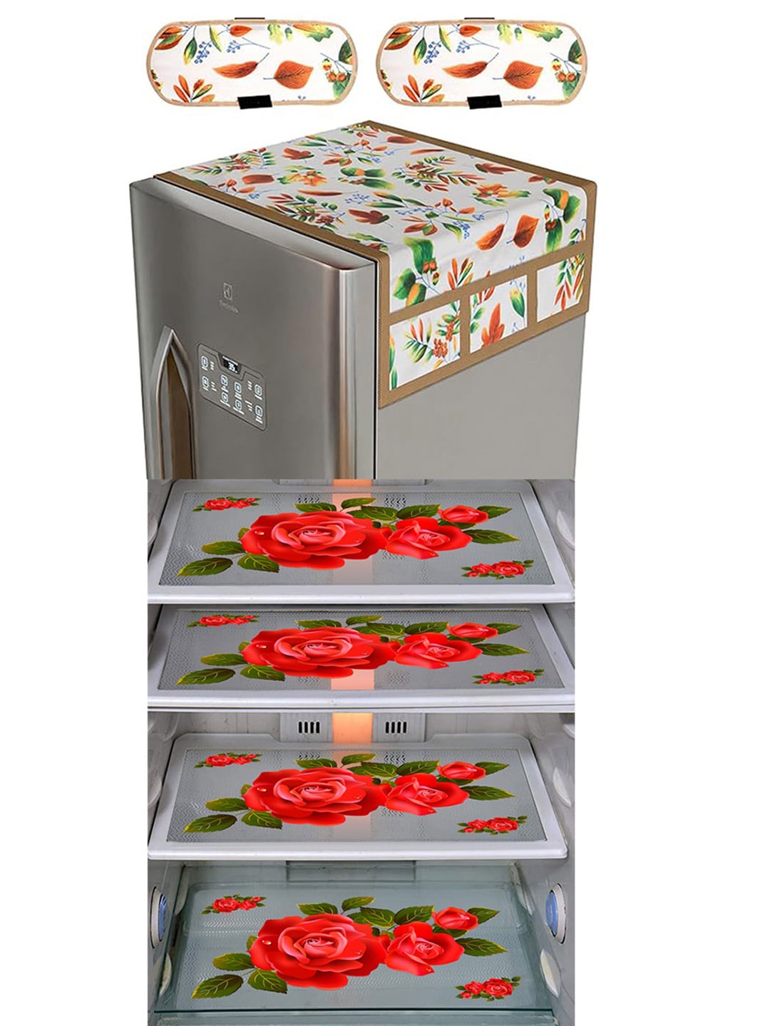 

Dakshya Industries Green & Red 6 Pieces Printed Refrigerator Appliance Covers