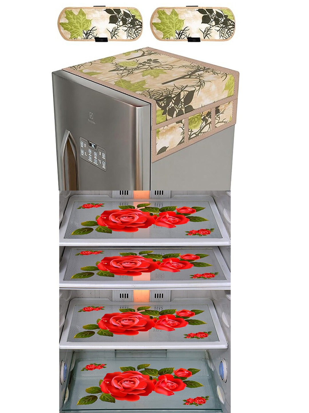 

Dakshya Industries Green & Red 6 Pieces Printed Refrigerator Appliance Covers