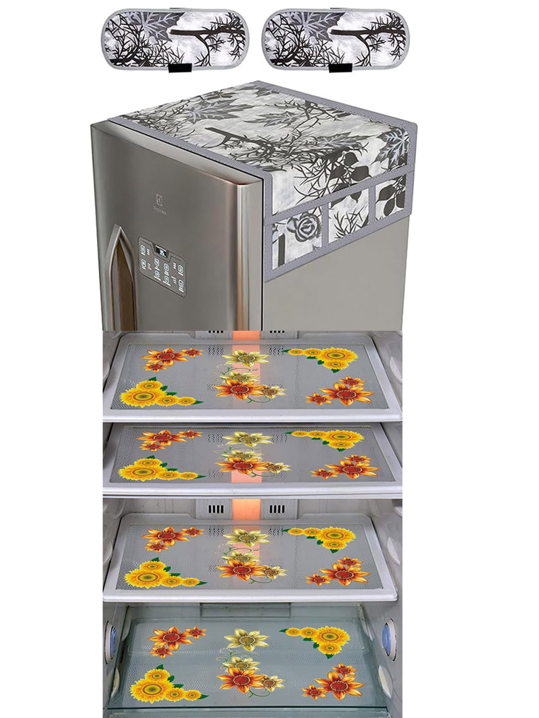 

Dakshya Industries Yellow & Black 7 Pieces Printed Fridge Covers & Mats