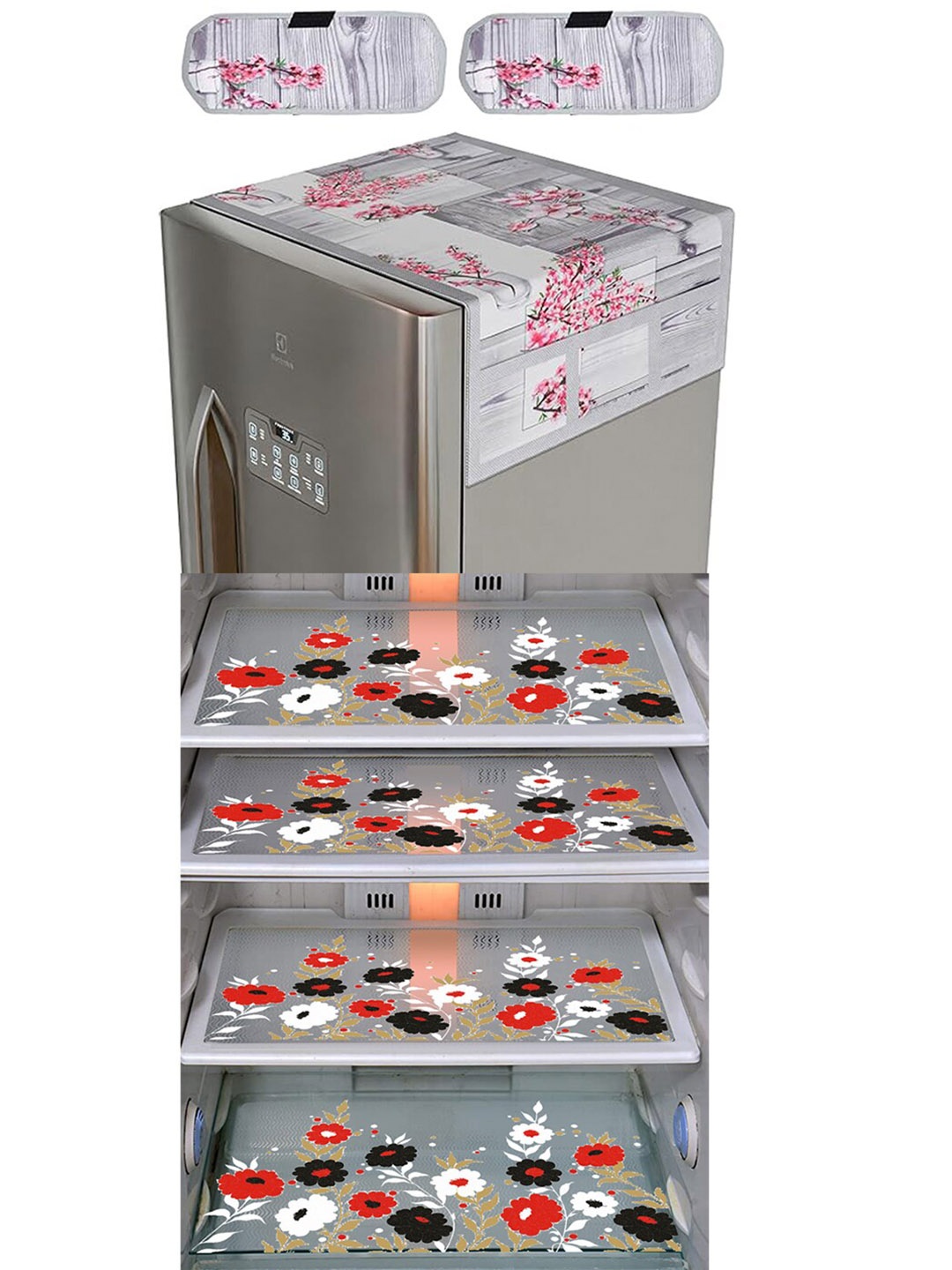 

Dakshya Industries Beige & Grey 7 Pieces Printed Fridge Covers & Mats
