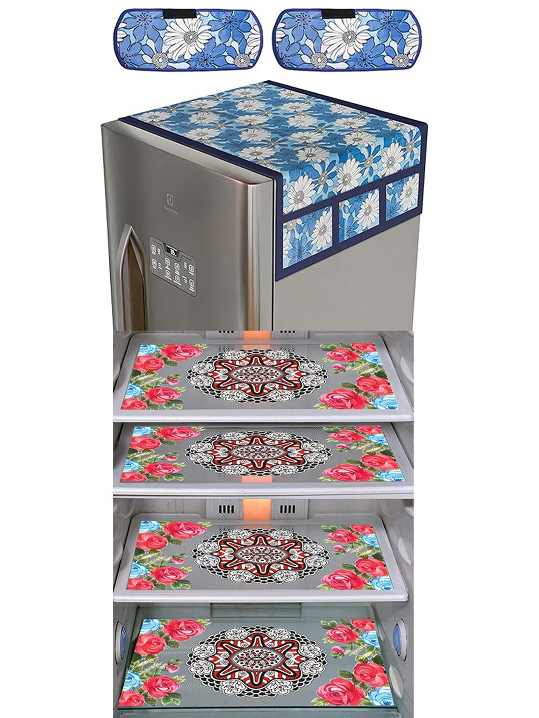 

Dakshya Industries Pink & Blue 7 Pieces Printed Refrigerator Appliance Covers