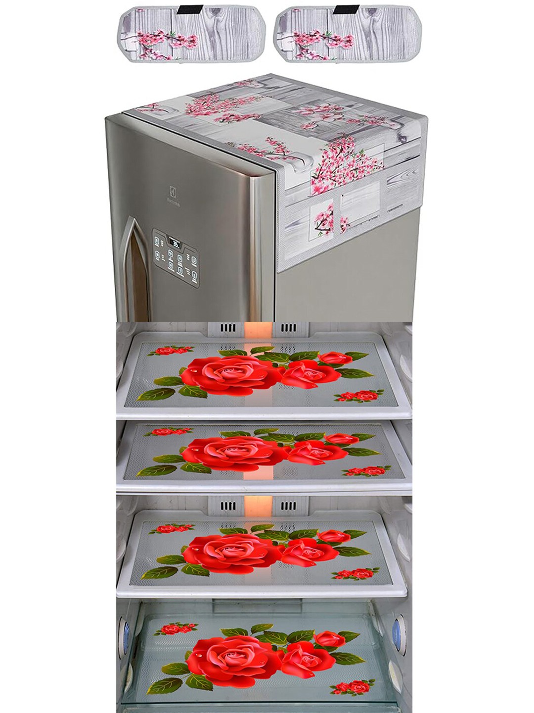 

Dakshya Industries Grey & Red 7 Pieces Printed Refrigerator Appliance Covers