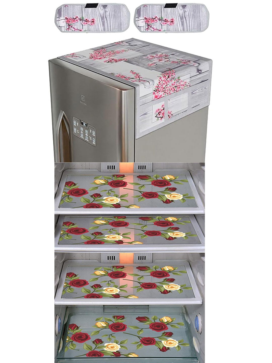 

Dakshya Industries Yellow & Grey 7 Pcs Printed Refrigerator Appliance Covers