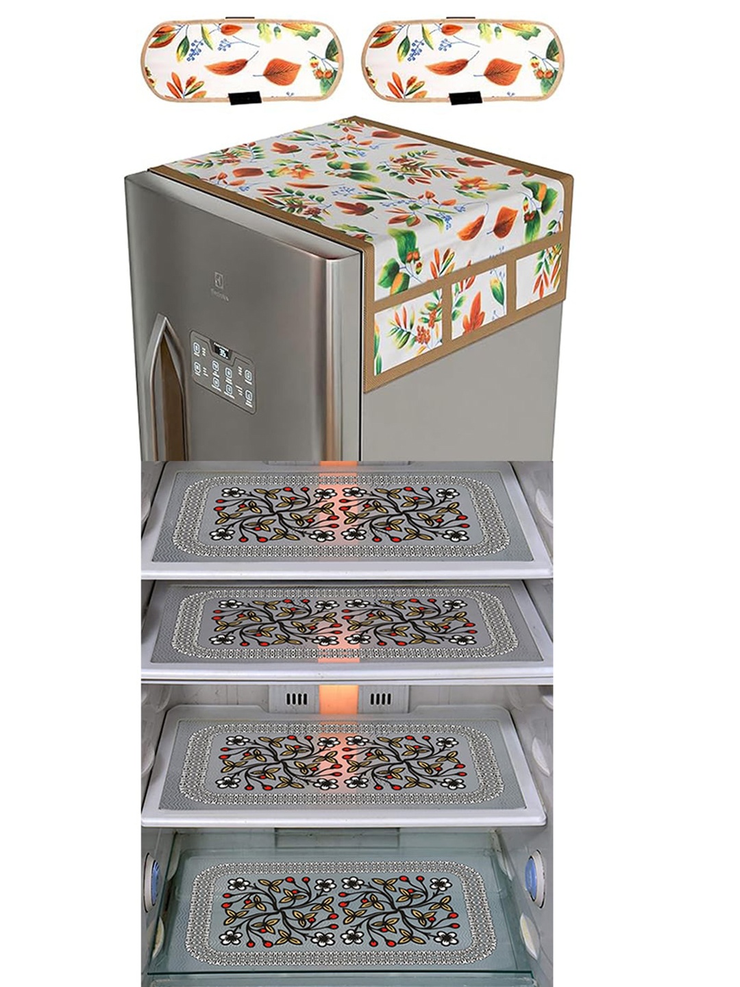 

Dakshya Industries Black & White 7 Pcs Printed Refrigerator Appliance Covers