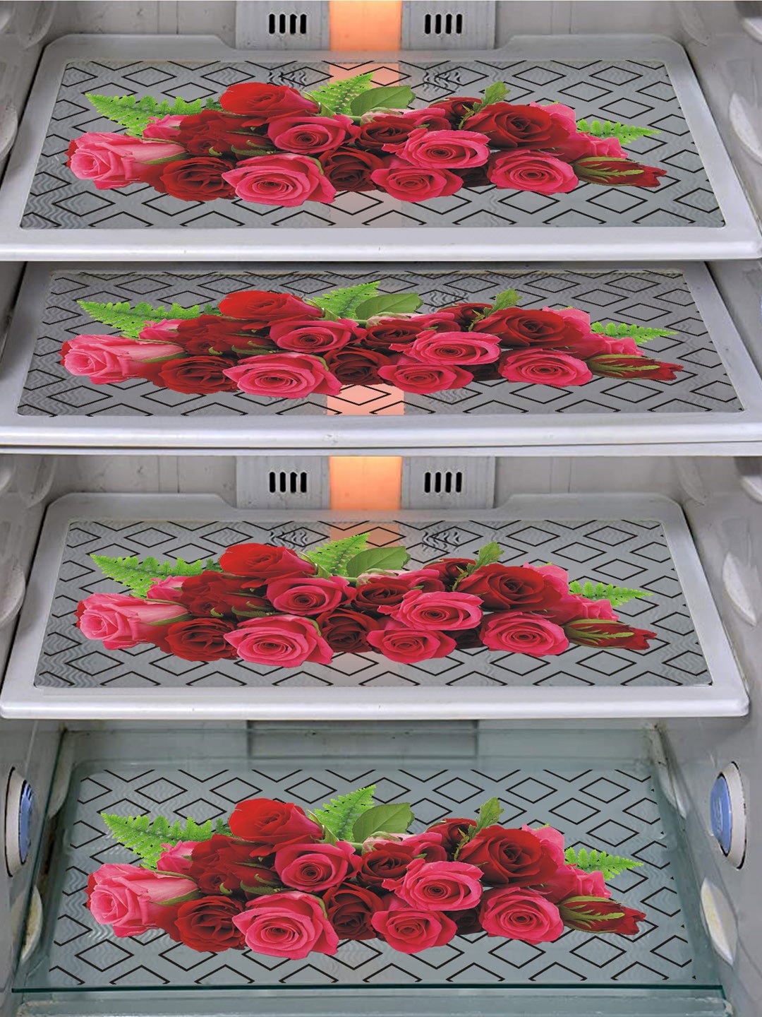 

Dakshya Industries Green & Maroon 7 Pcs Printed Refrigerator Appliance Covers