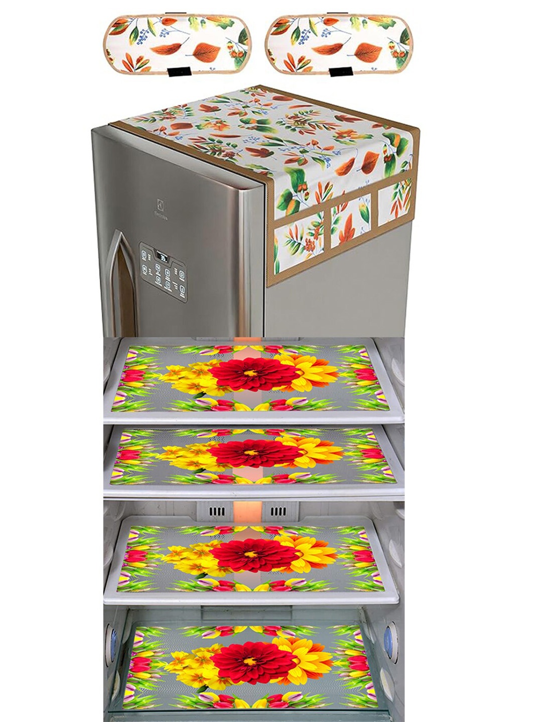 

Dakshya Industries Red & Yellow 6 pcs Printed Refrigerator Covers