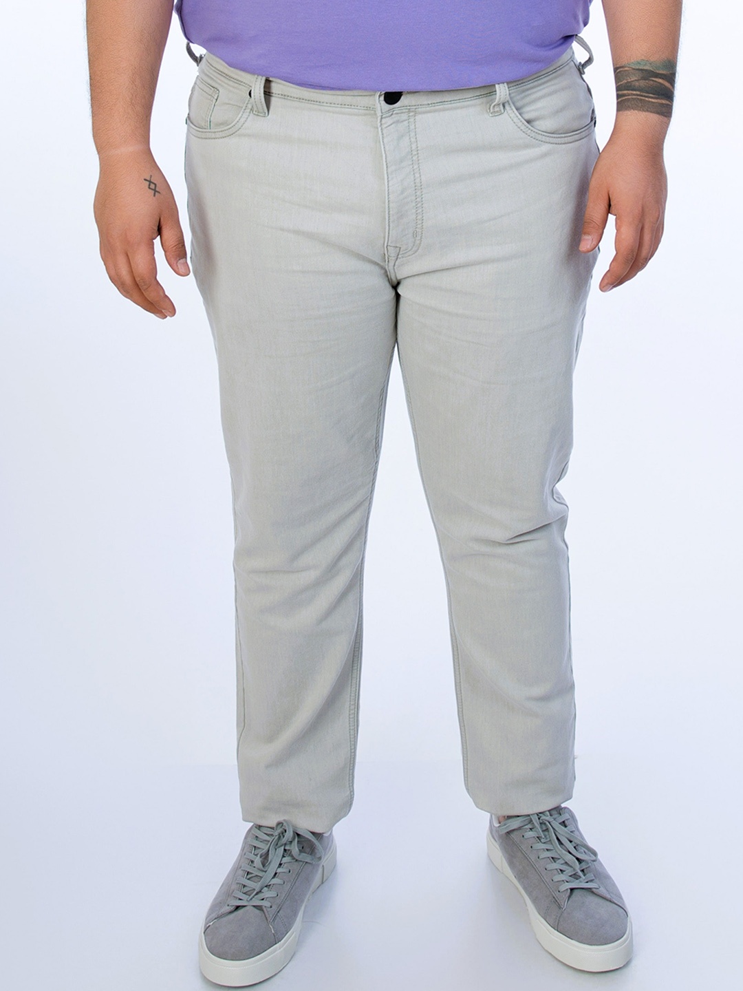 

UNSIZED Plus Size Men Comfort Fit Stretchable Jeans, Grey