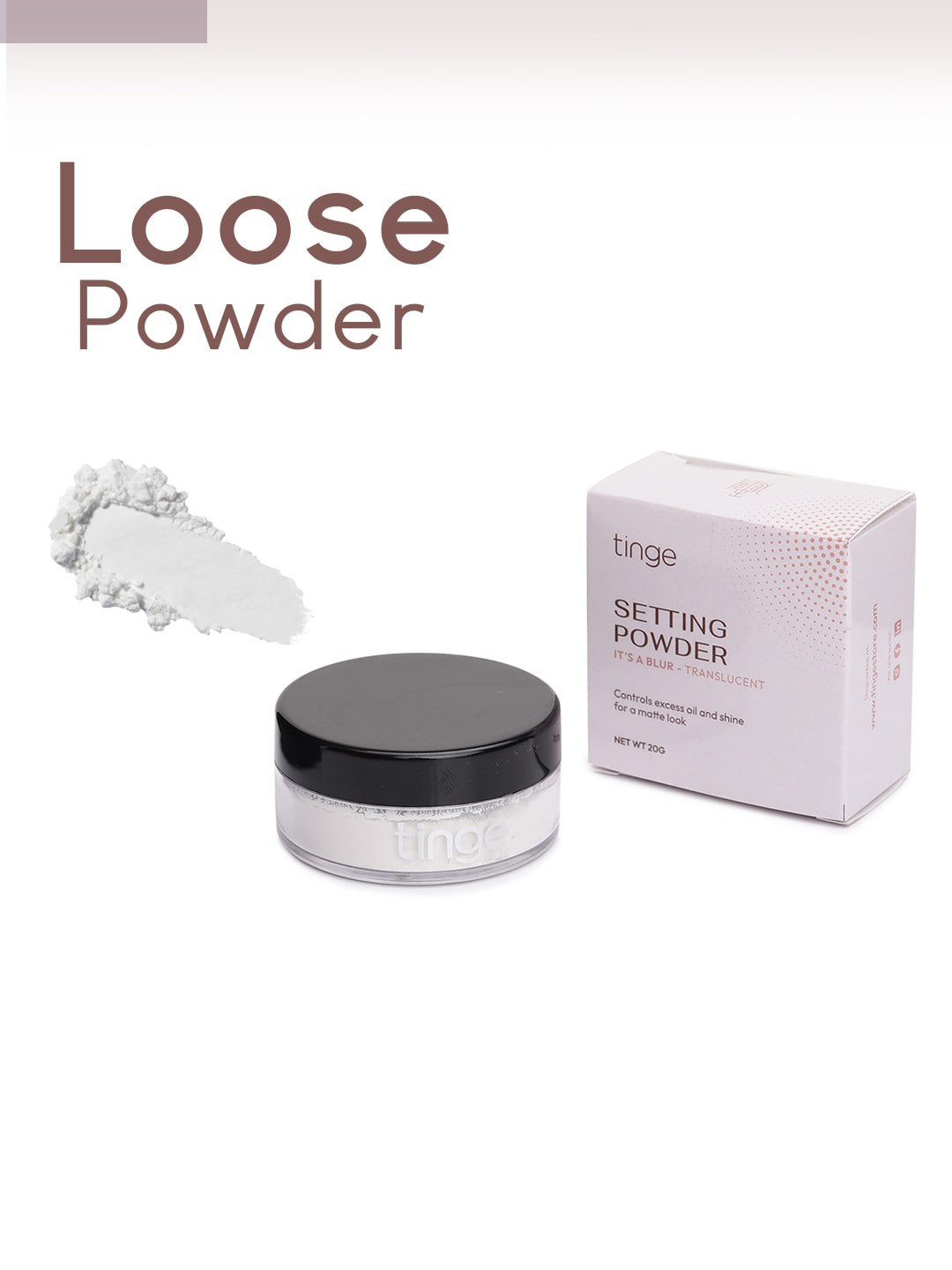 

tinge HD Finish Setting Powder - 20g - It's A Blur (Translucent), Brown