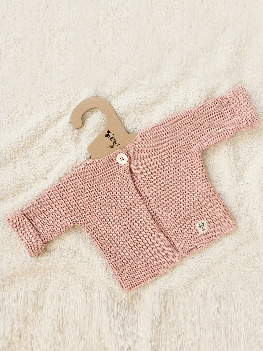 

Pluchi Unisex Kids Textured Cotton Cardigan Sweater, Pink