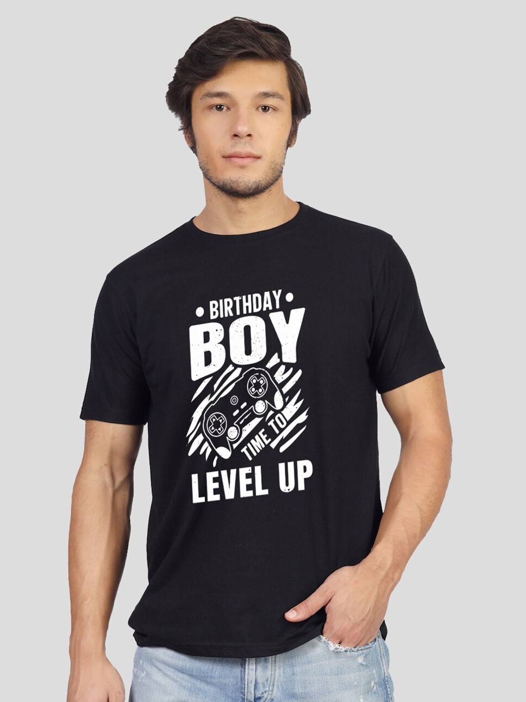 

Greylongg Typography Printed T-shirt, Black