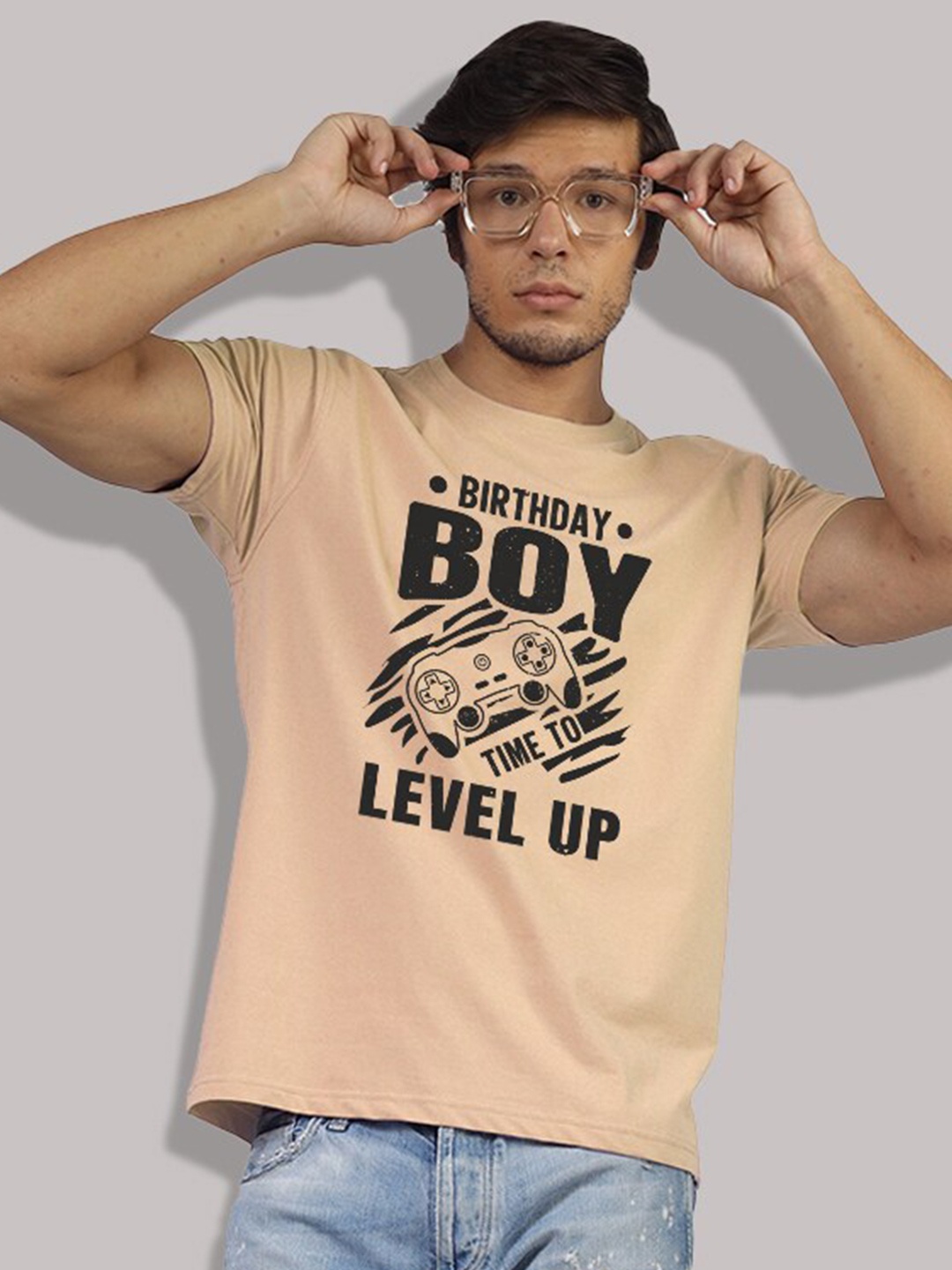 

Greylongg Typography Printed T-shirt, Beige