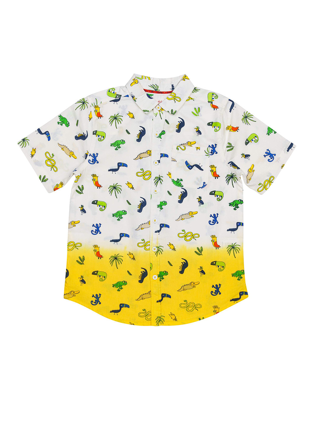 

H By Hamleys Boys Conversational Printed Cotton Casual Shirt, White
