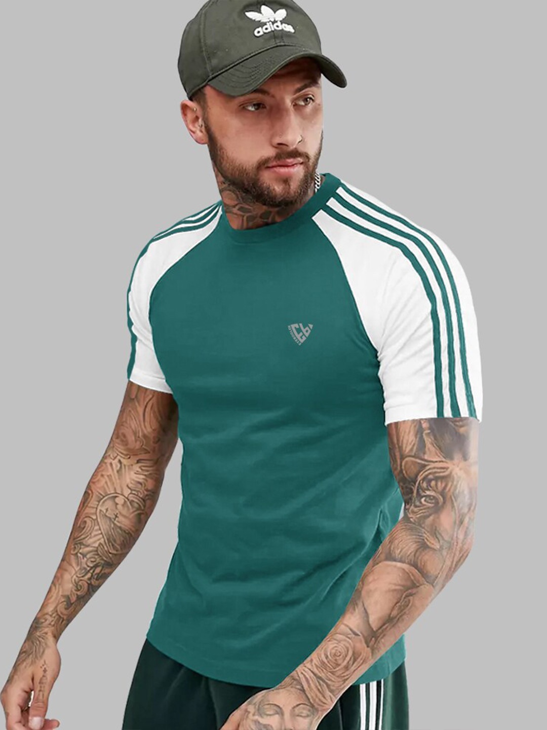 

Eyebogler Colourblocked Regular Round Neck T-shirt, Sea green