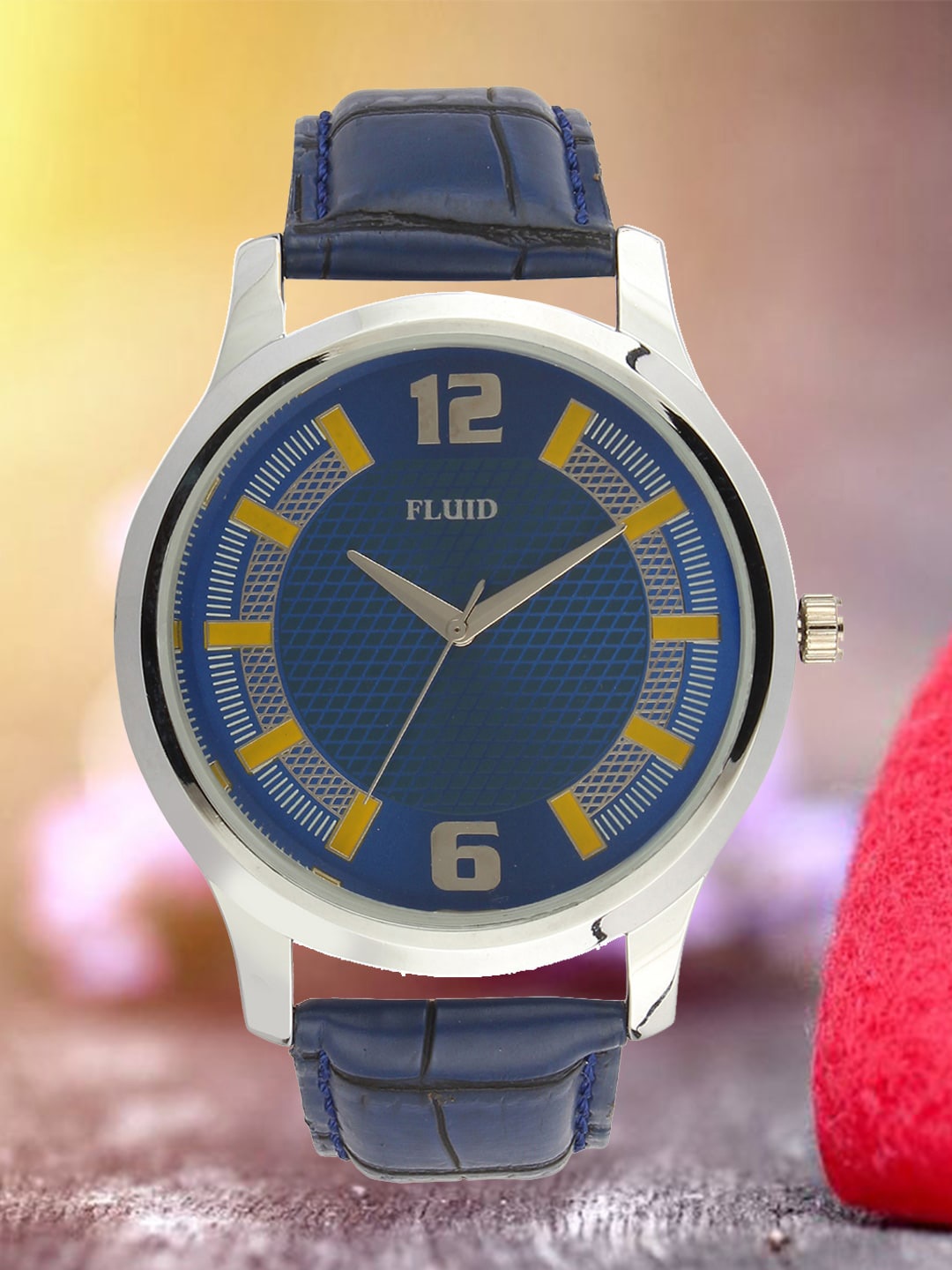 

FLUID Men Leather Water Resistant Analogue Watch FLWatch24-771G-BL01, Blue