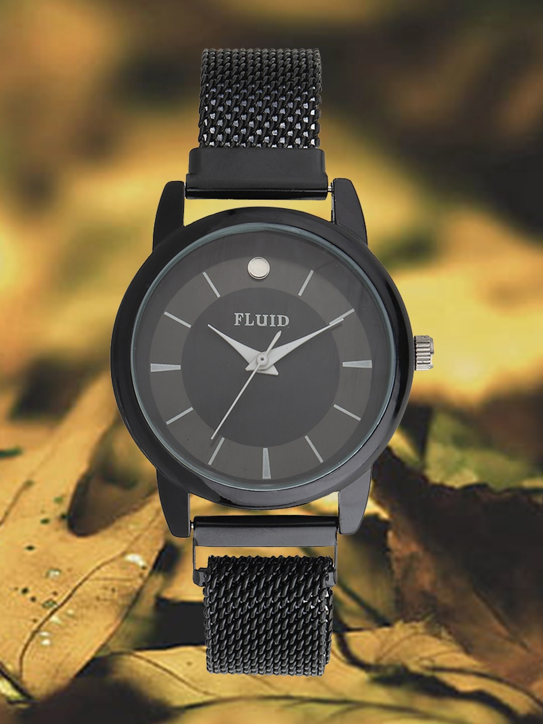 

FLUID Women Embellished Dial & Bracelet Style Straps Analogue Watch FLWatch24-817L-BK01, Black