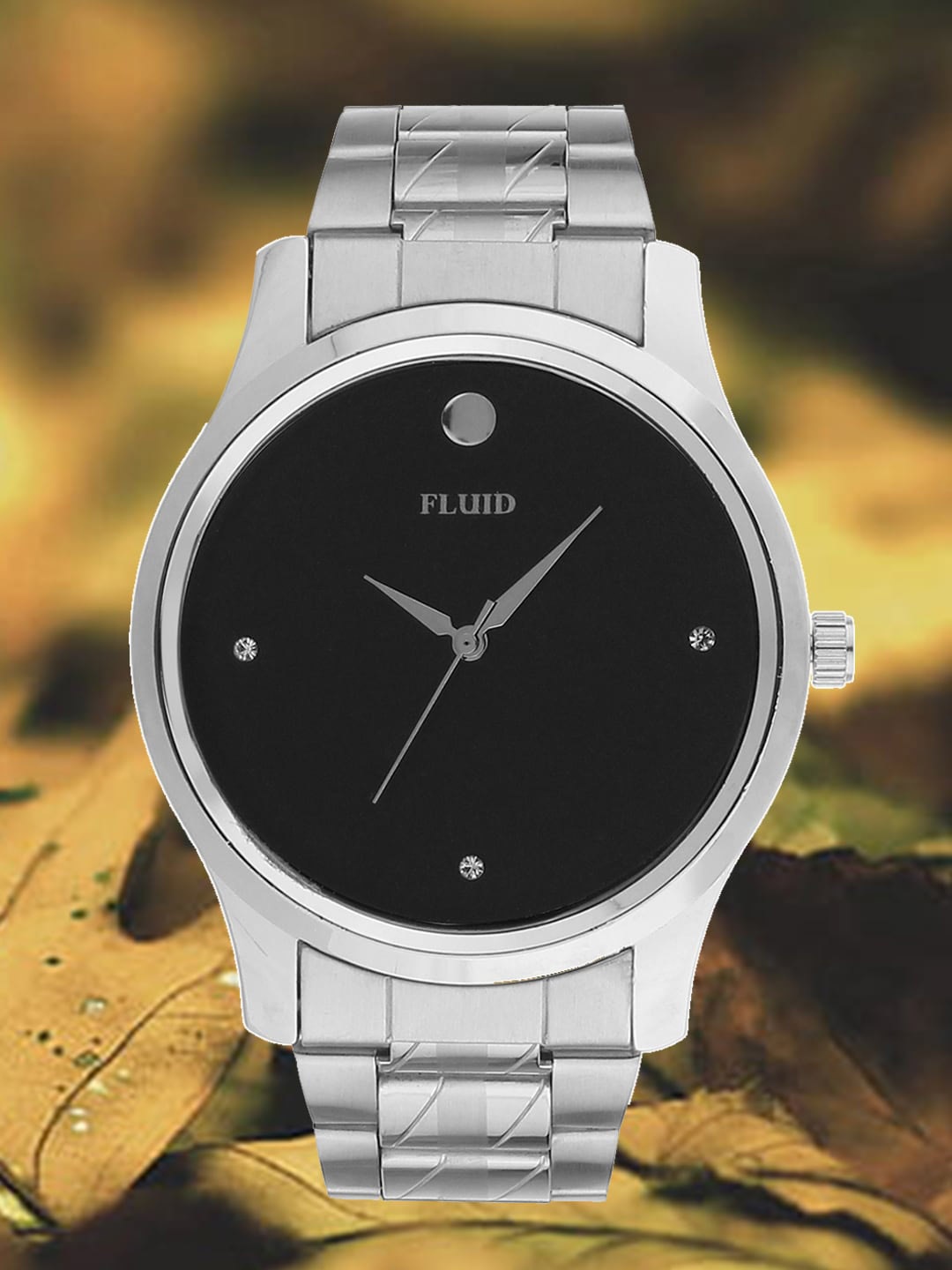 

FLUID Men Dial & Bracelet Style Straps Analogue Watch FLWatch24-754G-BK01, Black