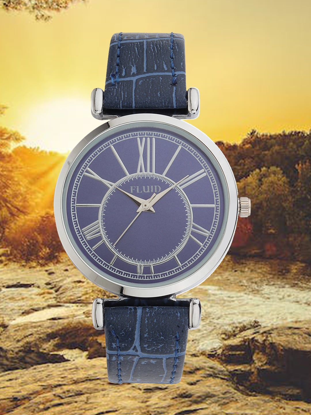 

FLUID Women Leather Textured Straps Analogue Watch FLWatch24-783L-BL01, Blue
