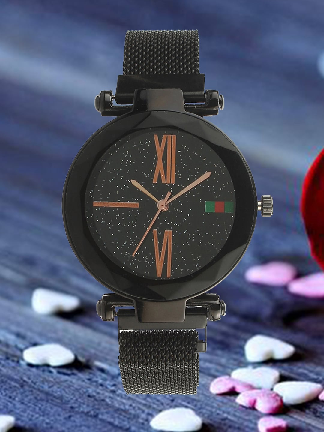 

FLUID Women Printed Dial & Bracelet Style Straps Analogue Watch FLWatch24-Mag-02-BK, Black