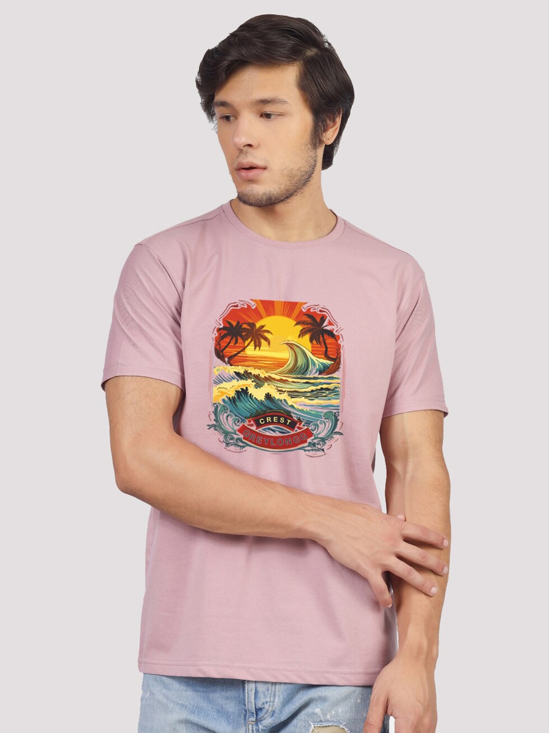 

Greylongg Graphic Printed T-shirt, Purple
