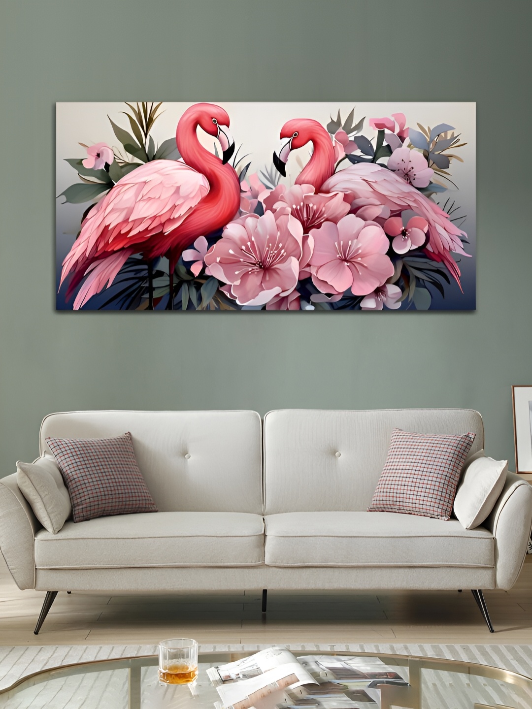

MITHILA Handicrafts Pink Canvas Paintings Wall Art