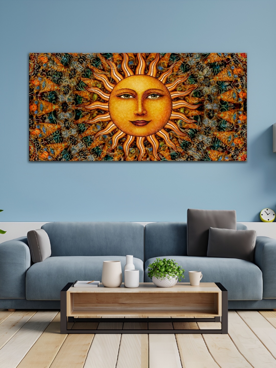 

MITHILA Handicrafts Brown & Orange Madhubani Canvas Framed Paintings Wall Art
