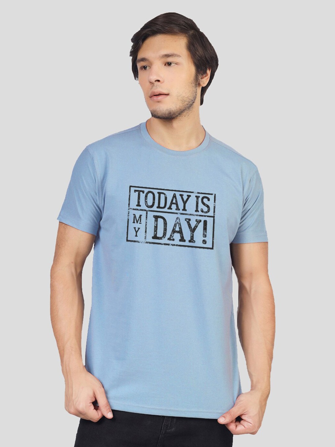 

Greylongg Typography Printed T-shirt, Blue