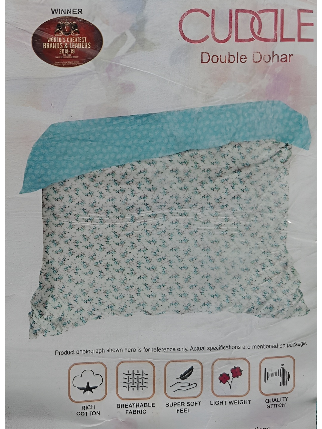 

Signature Beige & Blue Mild Winter 210 GSM Double Bed Dohar