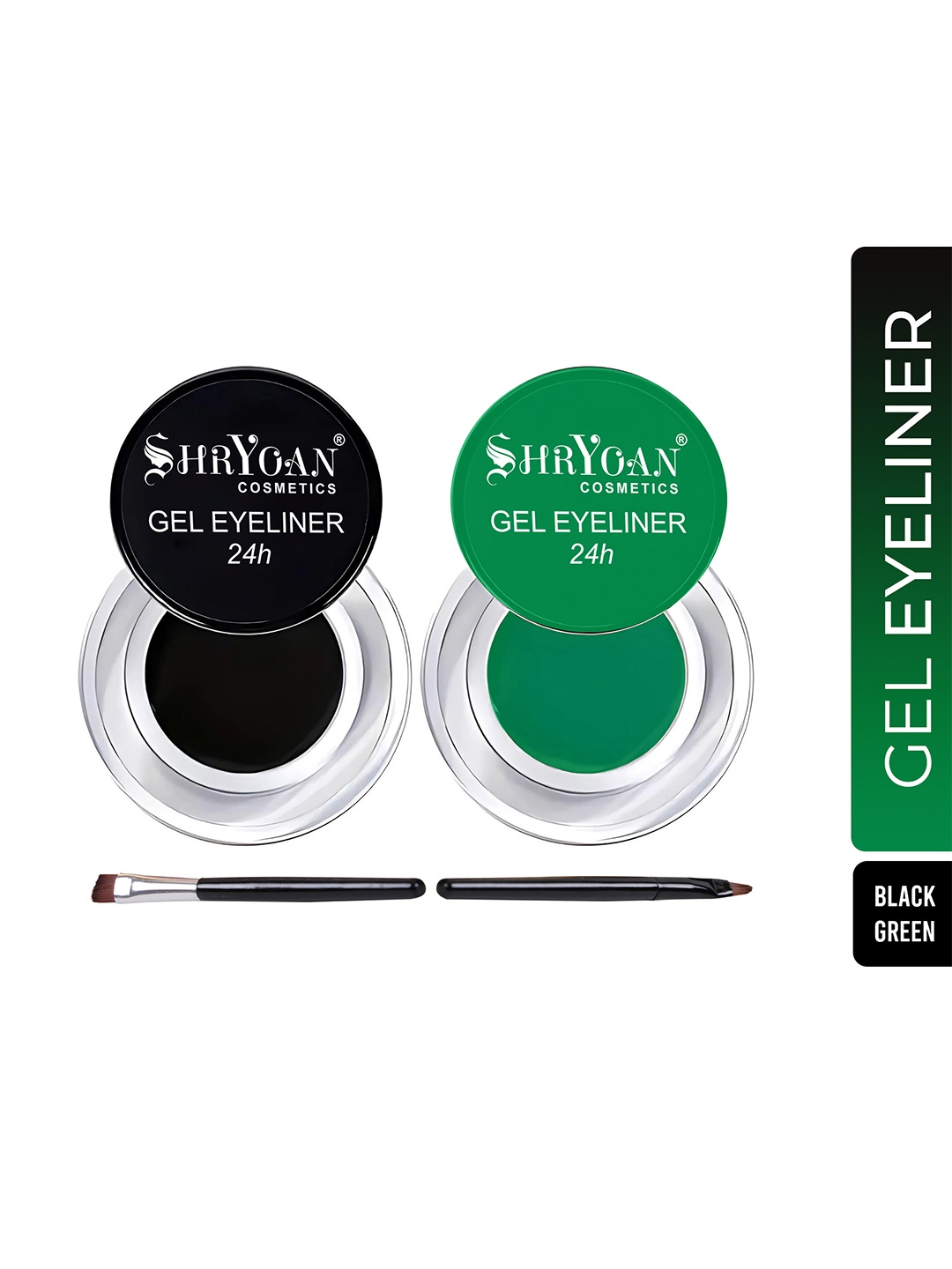 

SHRYOAN Set of 2 Smudge-Proof & Long Lasting 24H Gel Eyeliner 4 g each - Black & Green