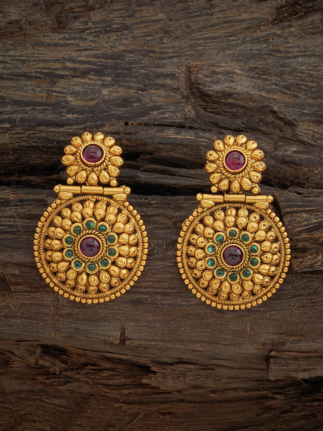 

Kushal's Fashion Jewellery Gold Plated Drop Earrings, Red