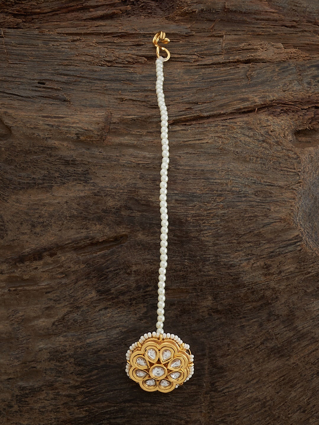 

Kushal's Fashion Jewellery Gold-Plated Kundan Studded Maang Tikka