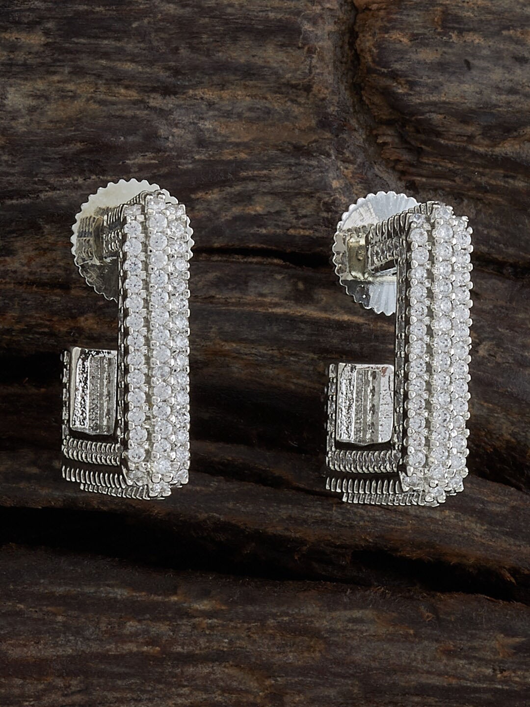 

Kushal's Fashion Jewellery Rhodium Plated Stud Earrings, White