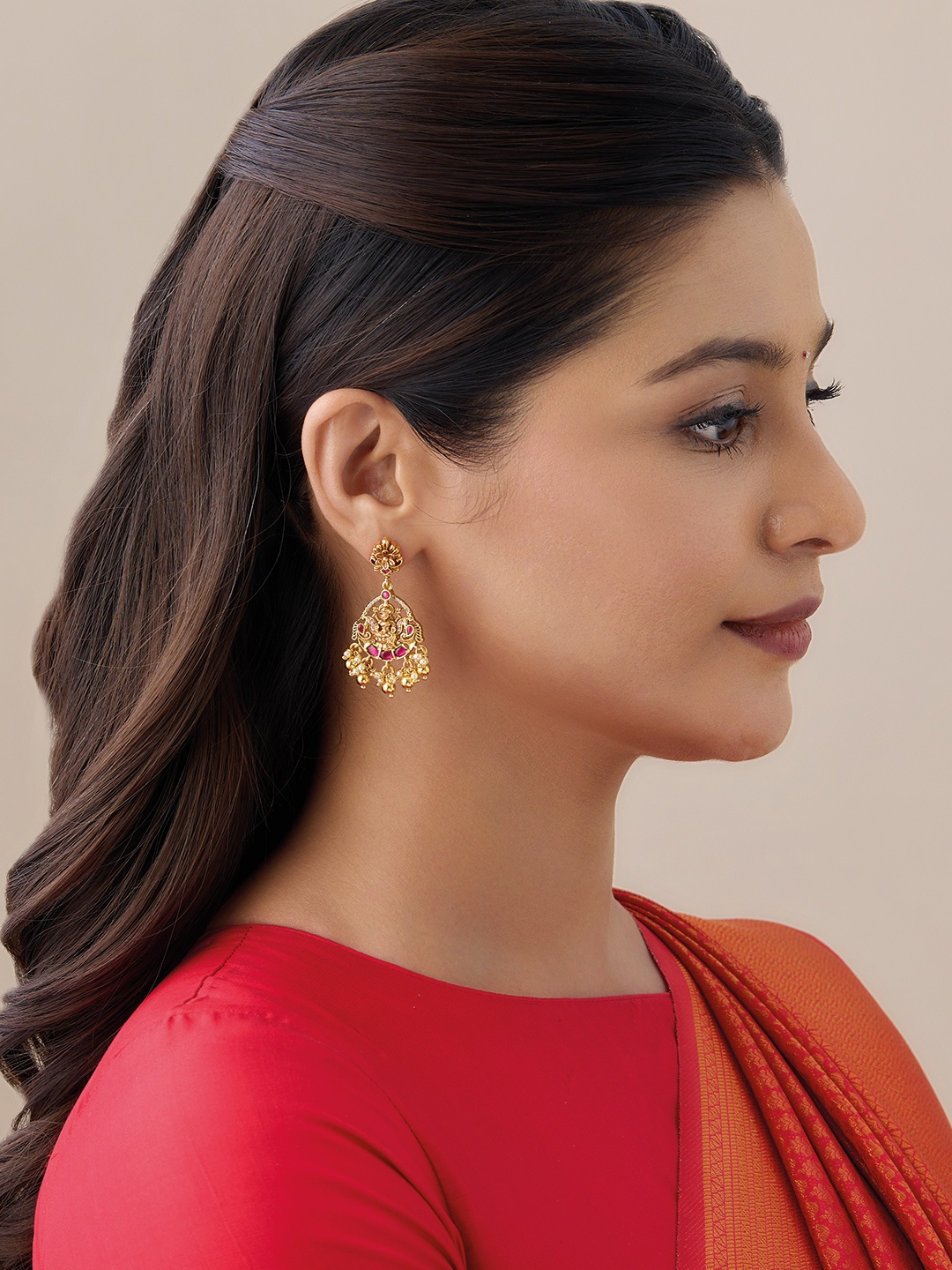 

Kushal's Fashion Jewellery Gold-Plated Pure Silver Classic Chandbalis Earrings