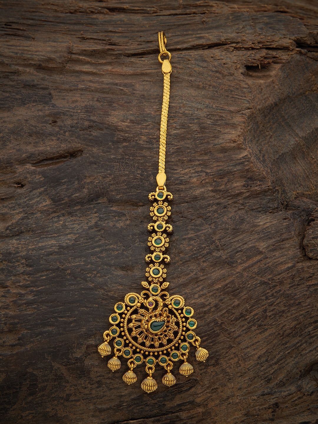 

Kushal's Fashion Jewellery Gold-Plated Stones Studded Maang Tikka Head Jewellery